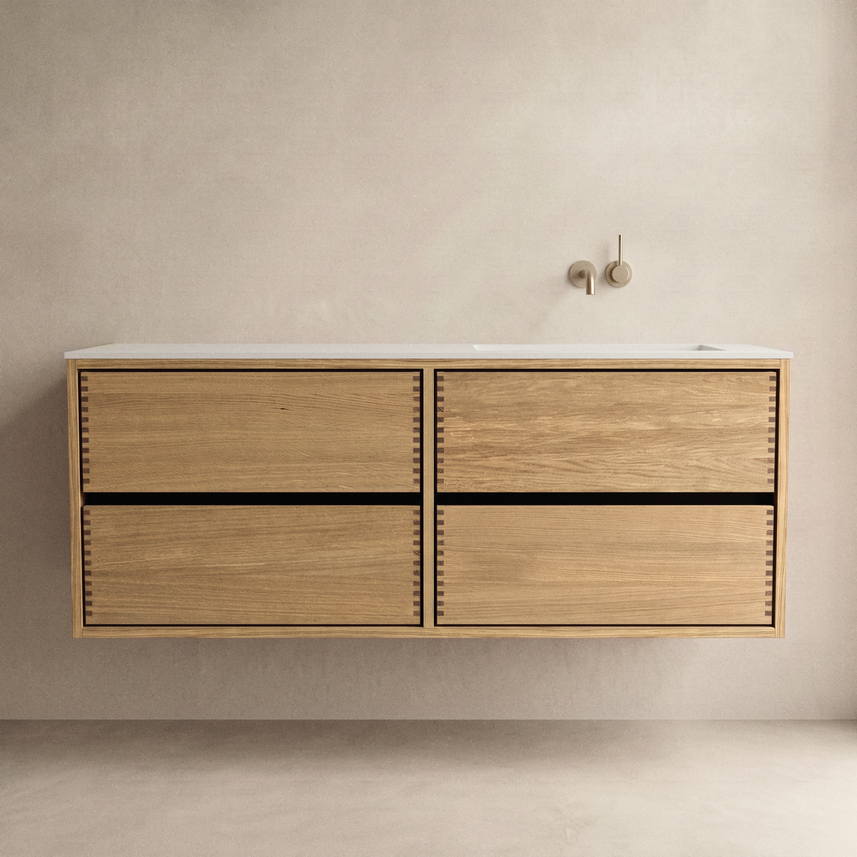 Nr. 4904 Snedker badmøbel 140 cm HØJRE
