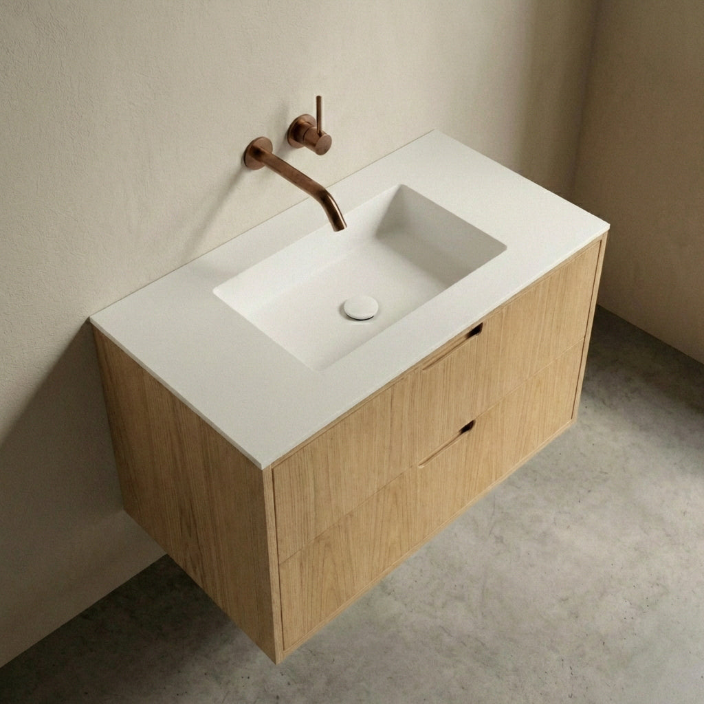 ALMA 3981 Snedker Badmøbel - Eg Naturolieret - 100 x 50 cm