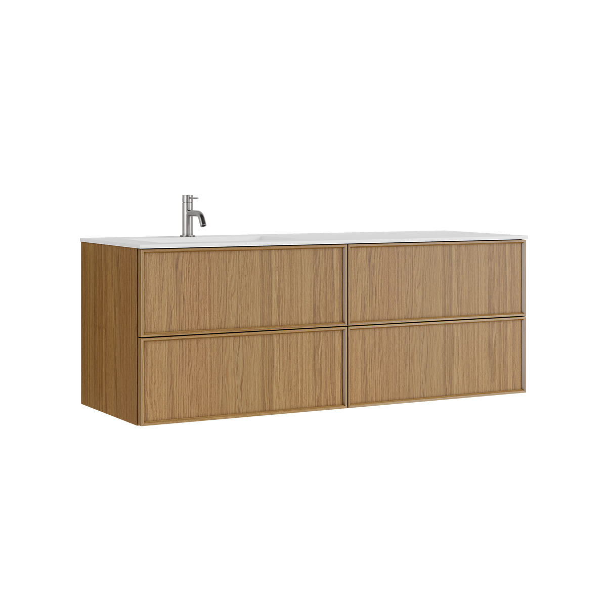 Shaker Badmøbel i Eg, 140 cm - Vask Højre - KUN Korpus