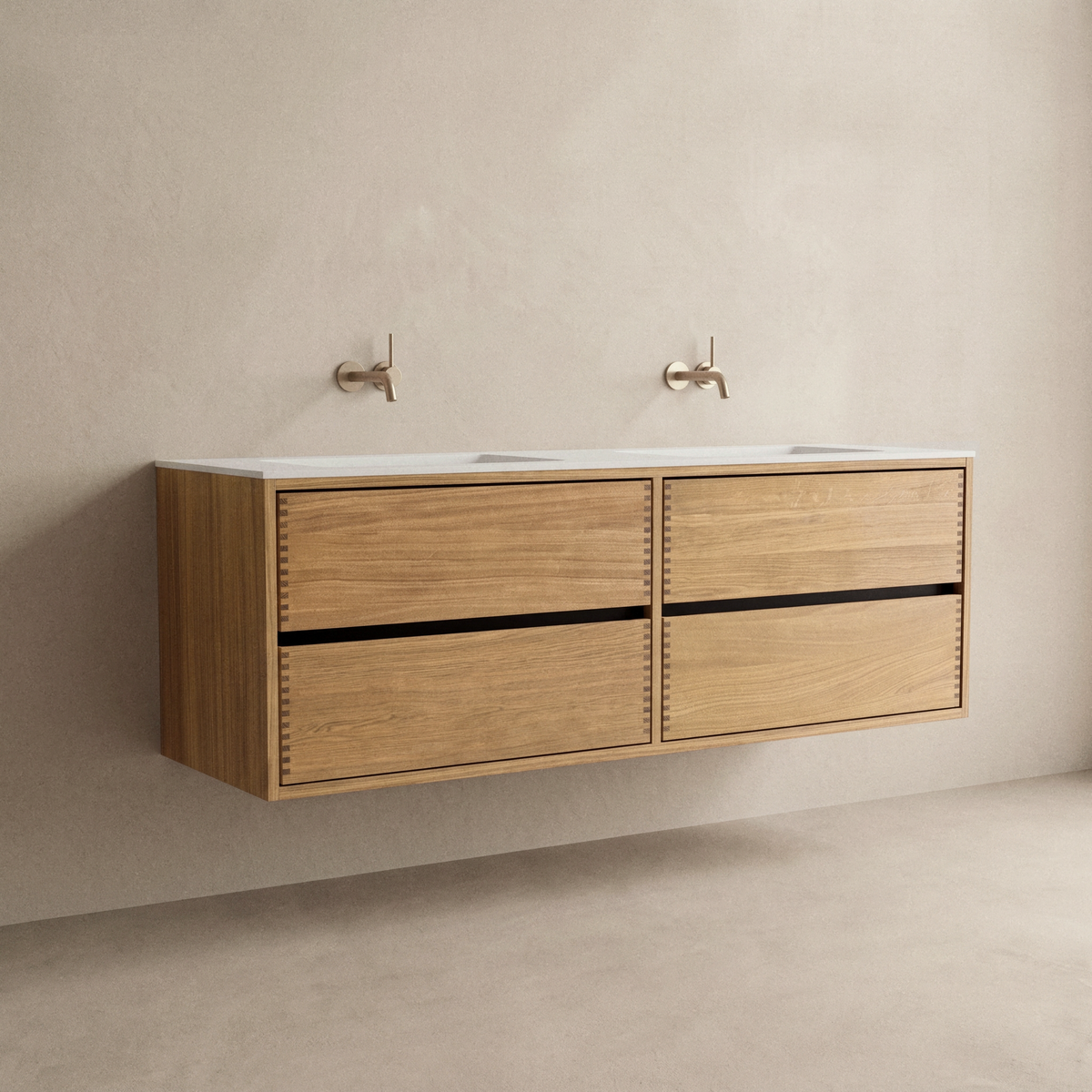 Nr. 4907 Snedker badmøbel 160 cm DOBBELTVASK