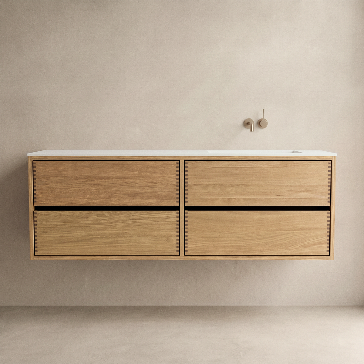 Nr. 4908 Snedker badmøbel 160 cm HØJRE