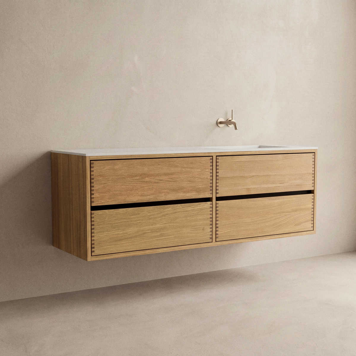 Nr. 4908 Snedker badmøbel 160 cm HØJRE