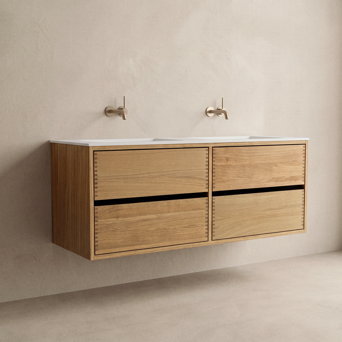 Nr. 4909 Snedker Badmøbel 140 cm DOBBELTVASK