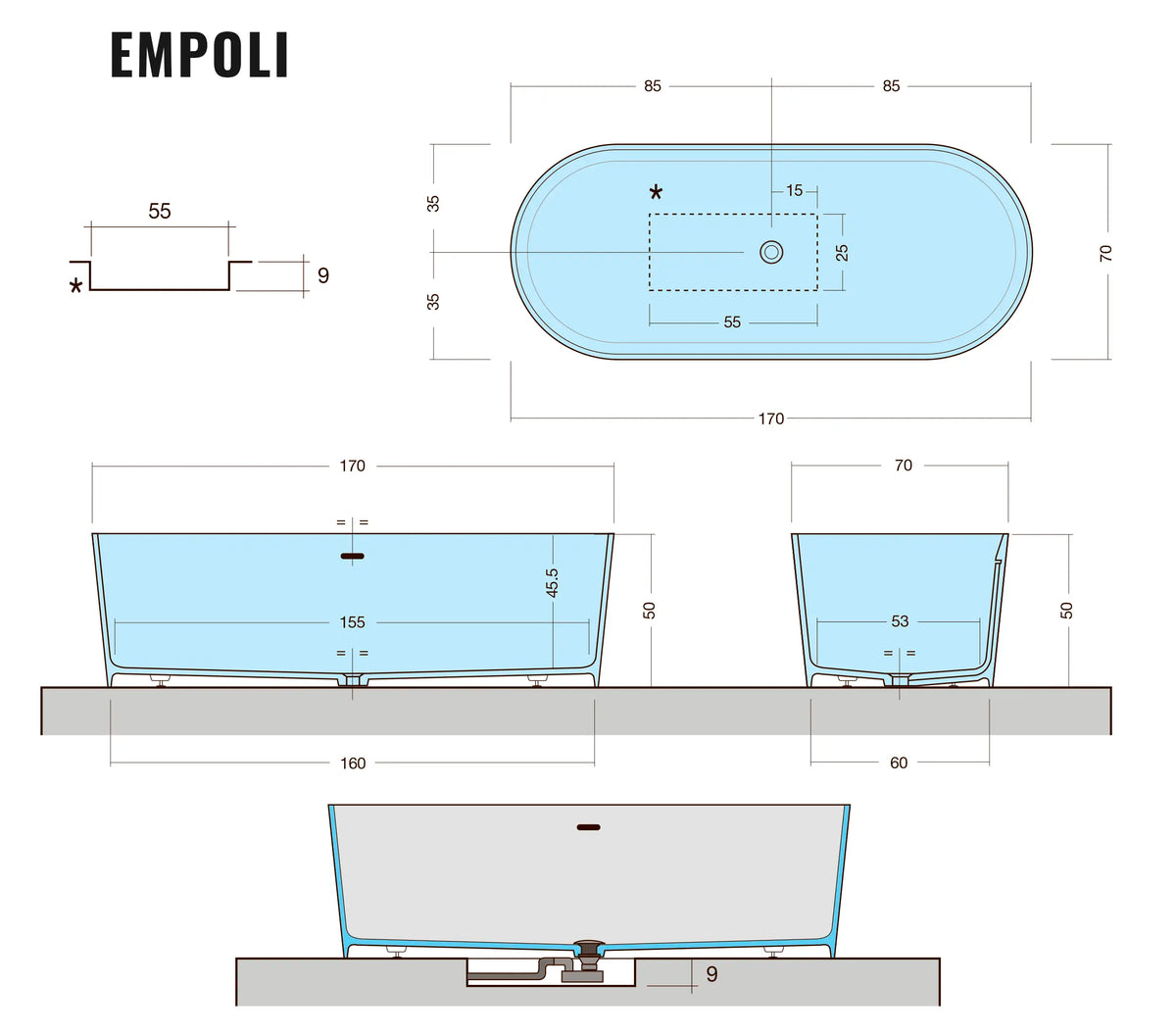 Empoli - Fritstående badekar