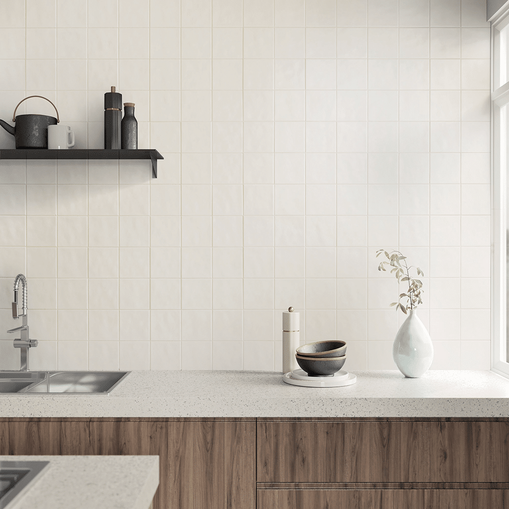 Pastello flisen i farven Off White