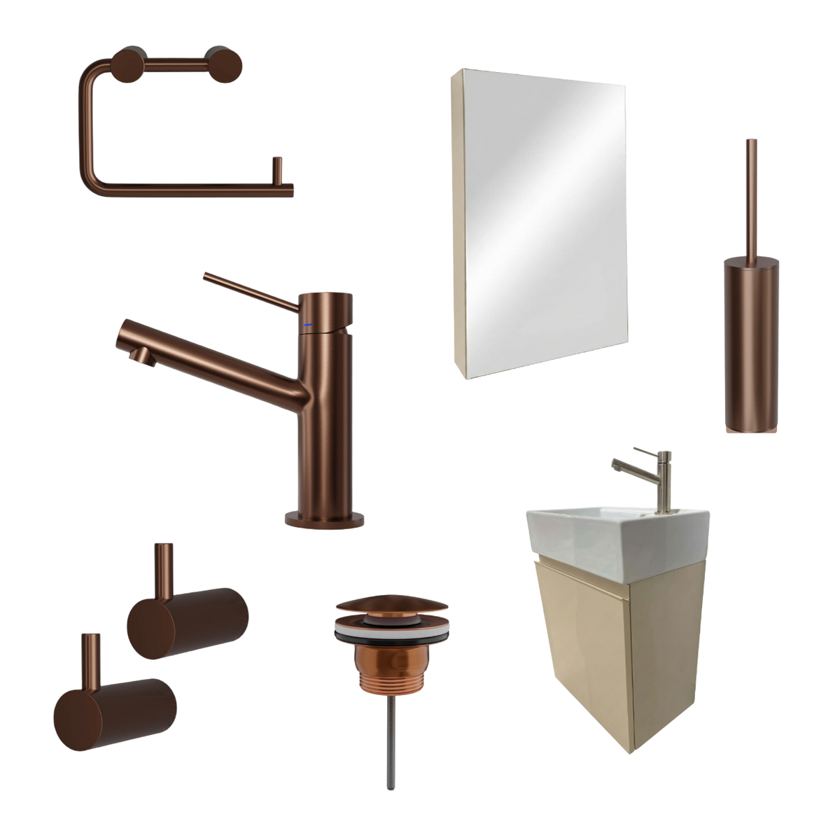 Milano Sahara 45cm Pakketilbud - Scandtap, Spejlskab & Badmøbel