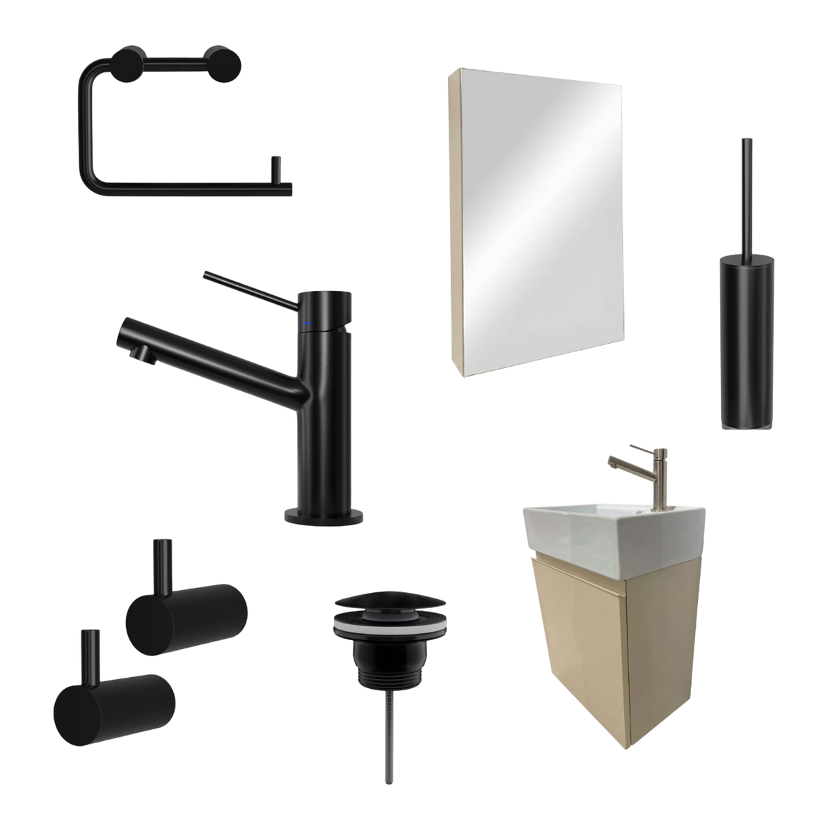 Milano Sahara 45cm Pakketilbud - Scandtap, Spejlskab & Badmøbel