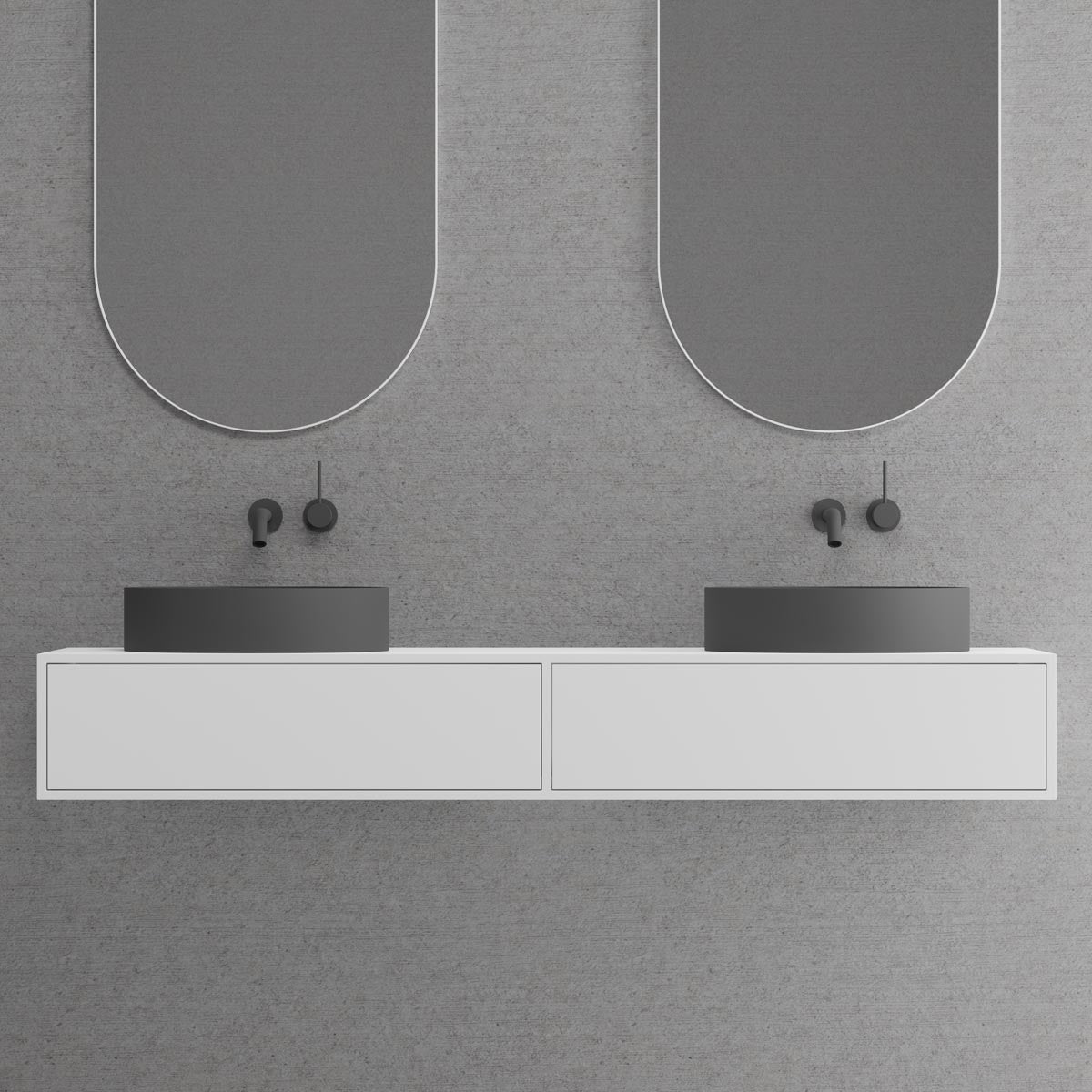 Scandtap S1400 badmøbel i Solid Surface