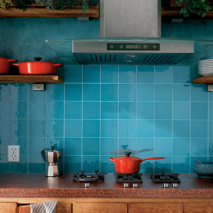 Vill flisen i farven Azure Blue